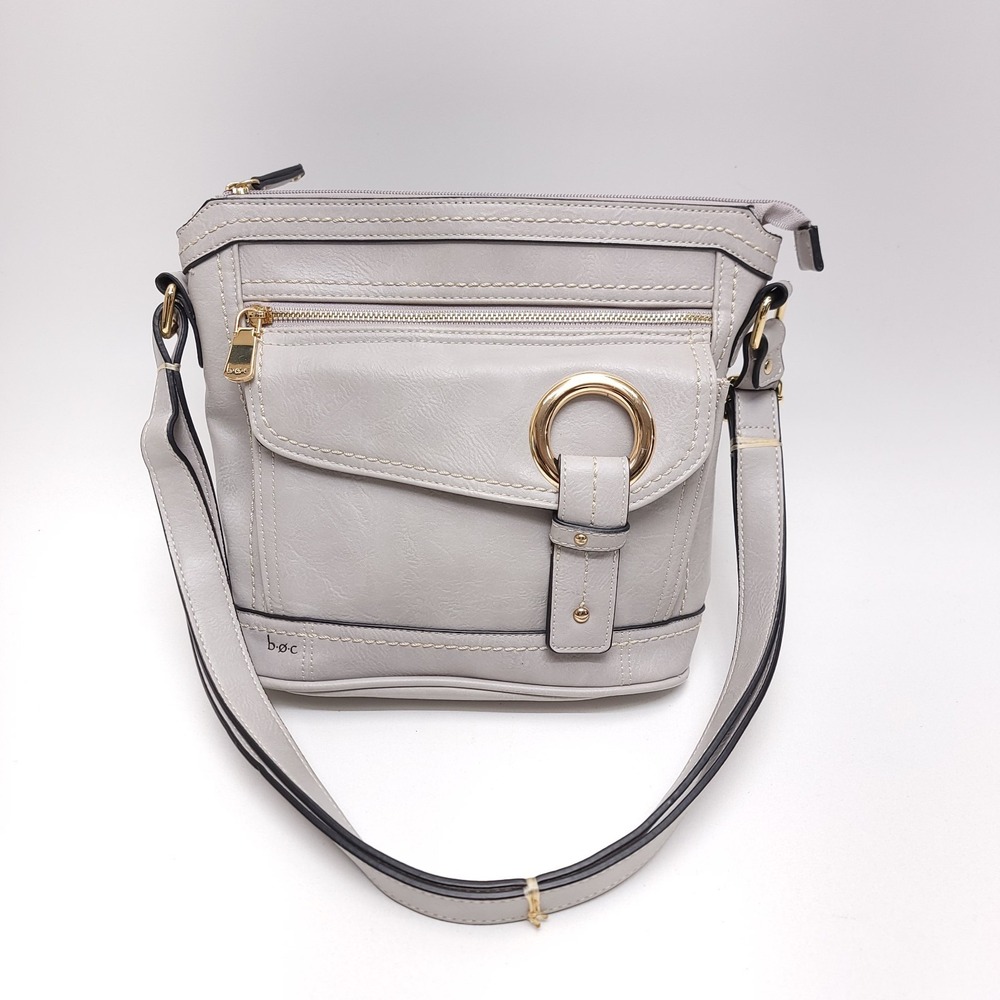 B.o.c. Born‎ Light Grey Faux Leather Crossbody Purse Bag